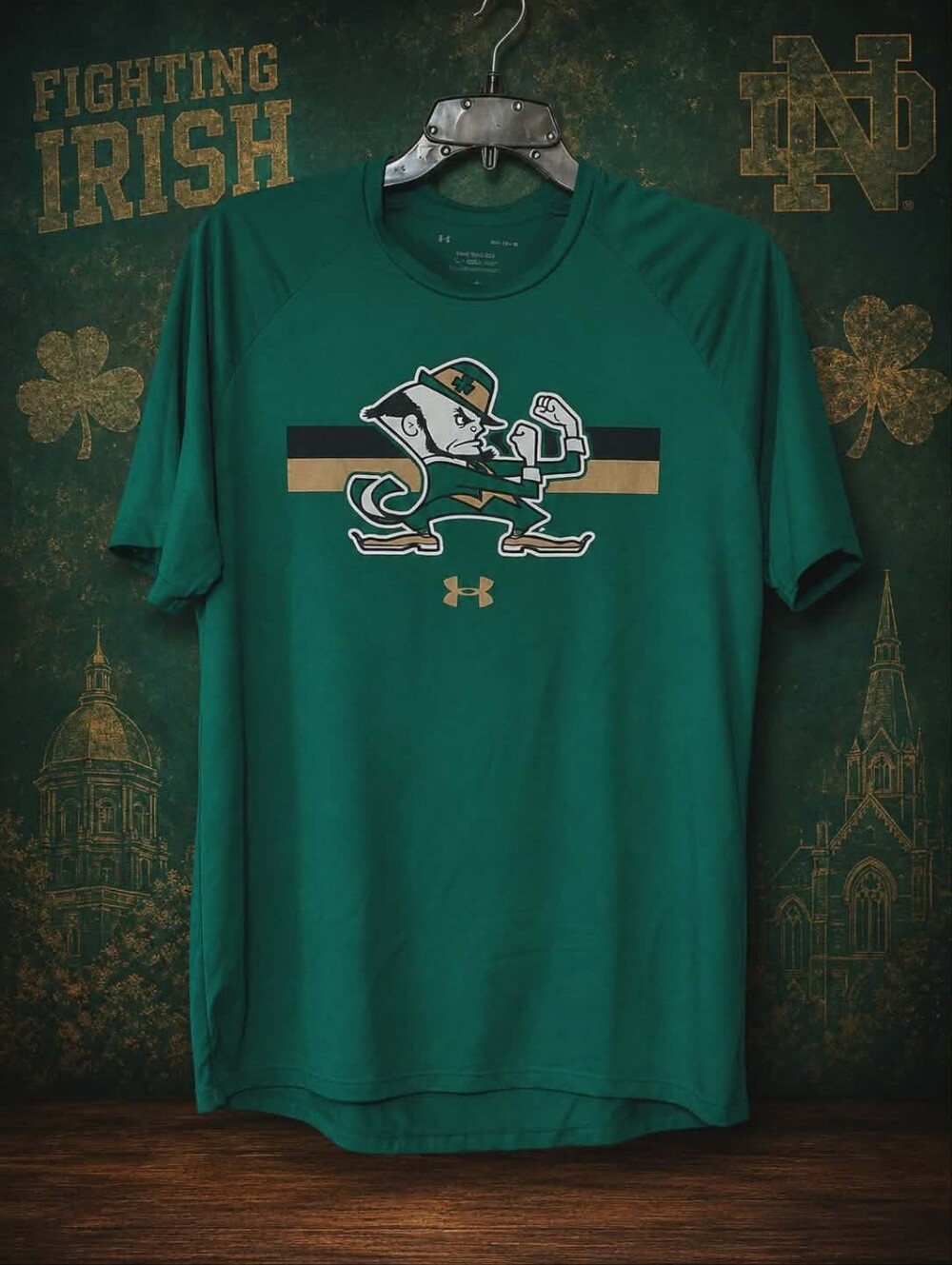 Under Armour Notre Dame Fighting Irish Tech Tee Shirt Men’s Medium Green